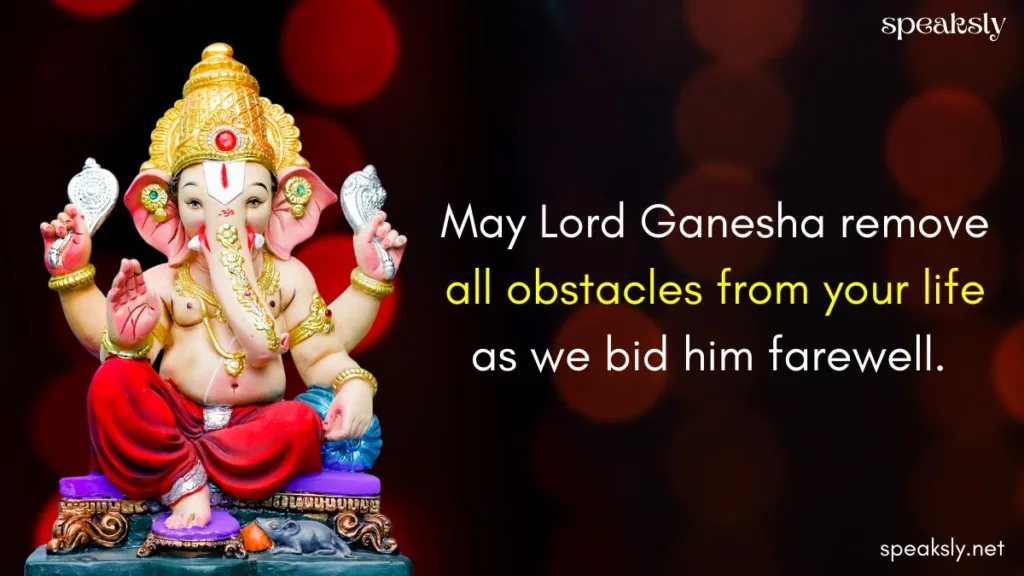 Ganesh Visarjan Wishes quotes shayari caption text whatsapp message sms in english 2024