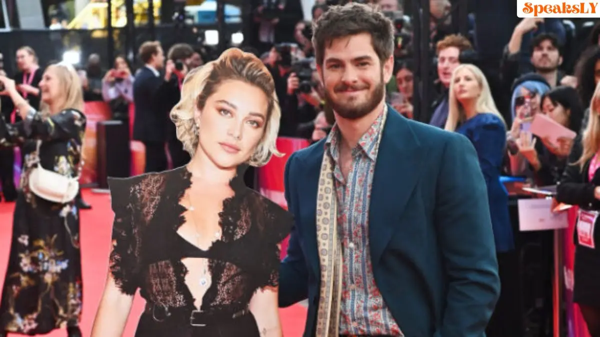 Andrew Garfield Brings Cardboard Cutout of Florence Pugh to "We Live in Time" Premiere