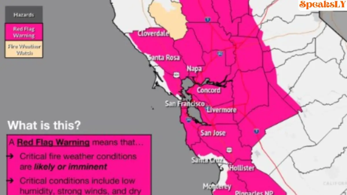 Red Flag Warning Issued for Bay Area: High Fire Risk Amid Strong Winds and Low Humidity